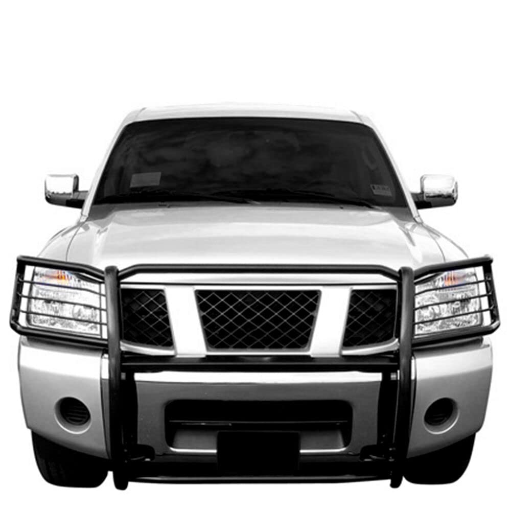 Grille Brush Black Horse Bumper Guard Modular Compatible with 2005-2015 Nissan Armada|2004-2015 Nissan Titan Crew Cab|2004-2015 Nissan Titan King Cab-17NR26MA