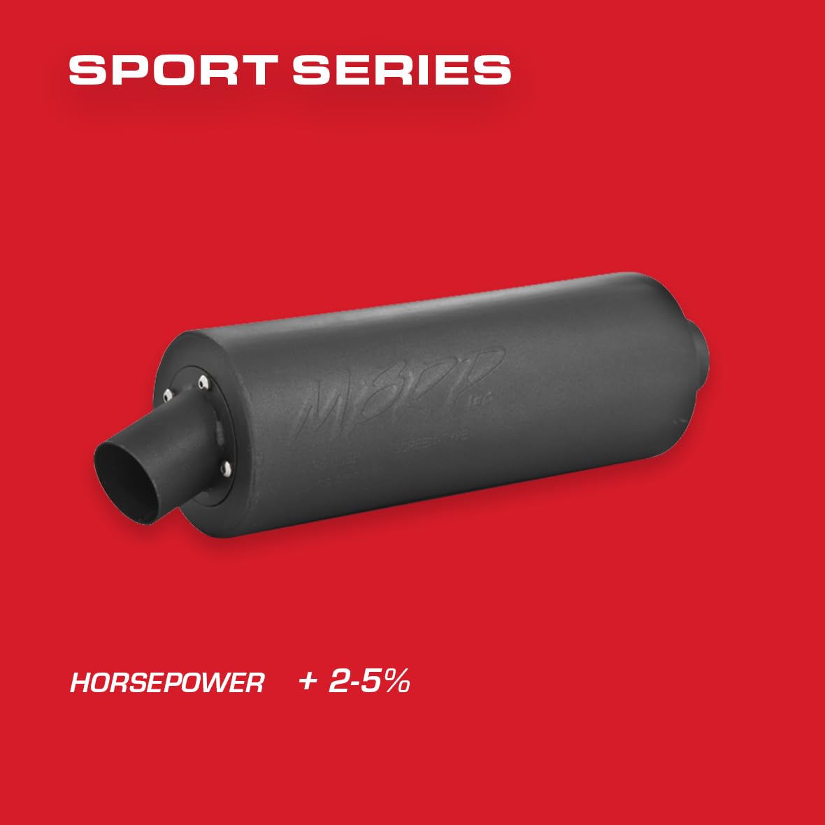 AT-6510SP MBRP ATV Straight Core Slip On Muffler Exhaust, Moderate Sound, Black Coated Aluminized Steel, Fits Polaris Predator 500 2003-2007