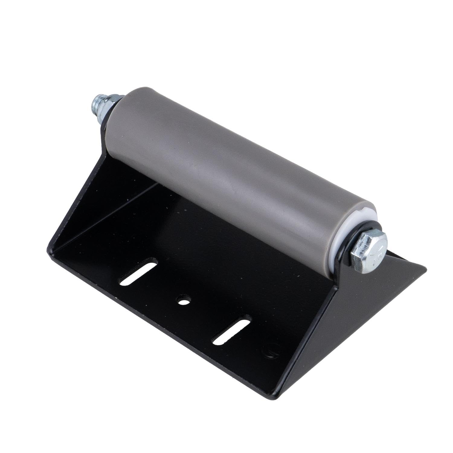 SURFACE MOUNT SLIDE OUT ROLLER, MODEL#648 W/SINGLE GRAY ROLLER, POWDER COAT BLA