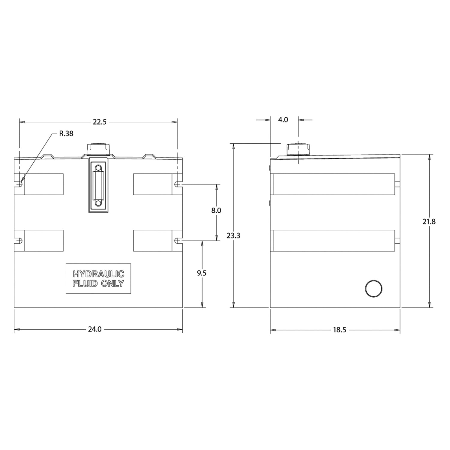 Buyers Products 25 Gallon SMR25P Poly Side Mount Tank Reservoir