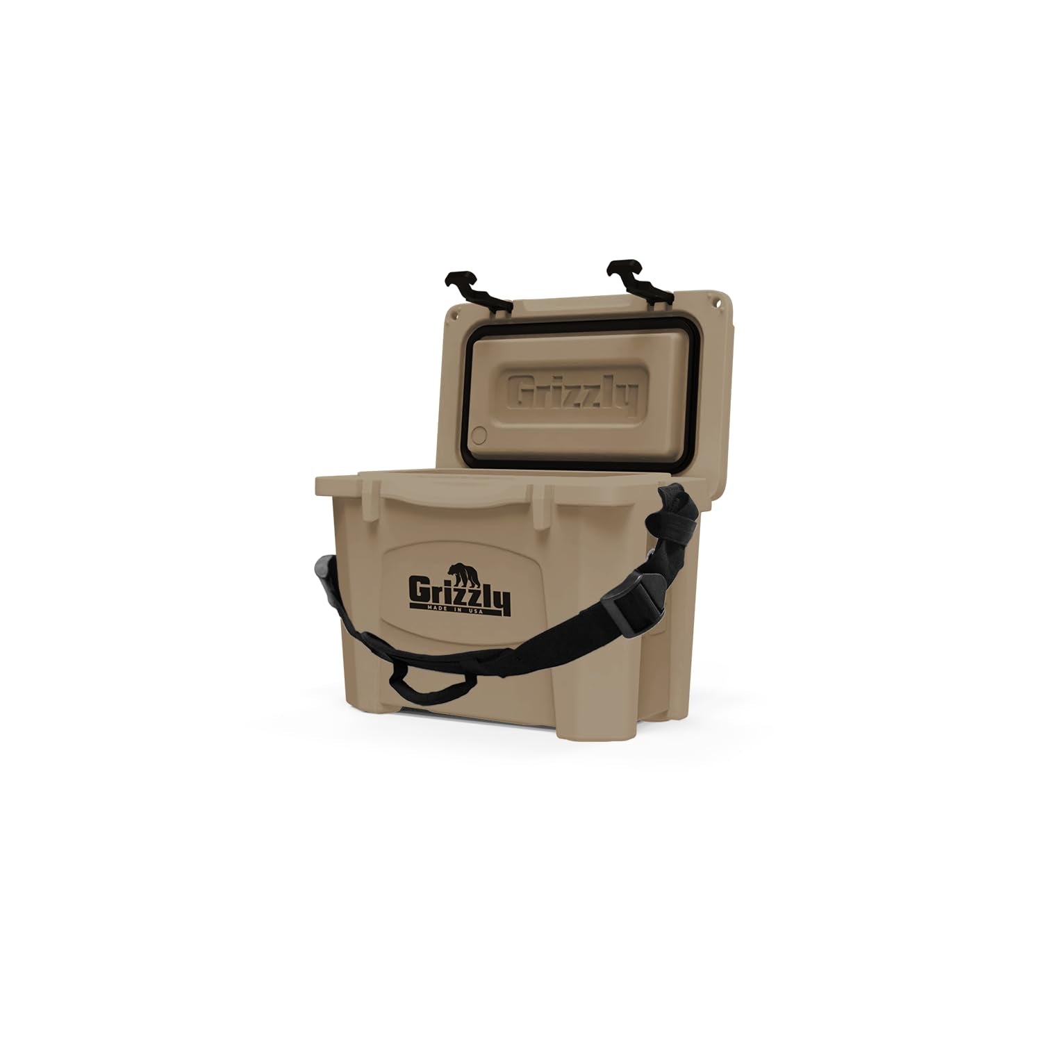 15 Cooler Grizzly | 15 qt Ice Chest Durable Rotomolded Insulated | Made in USA | Warranty for Life | For Beach Boat Camping Fishing Hunting | G15 | Tan