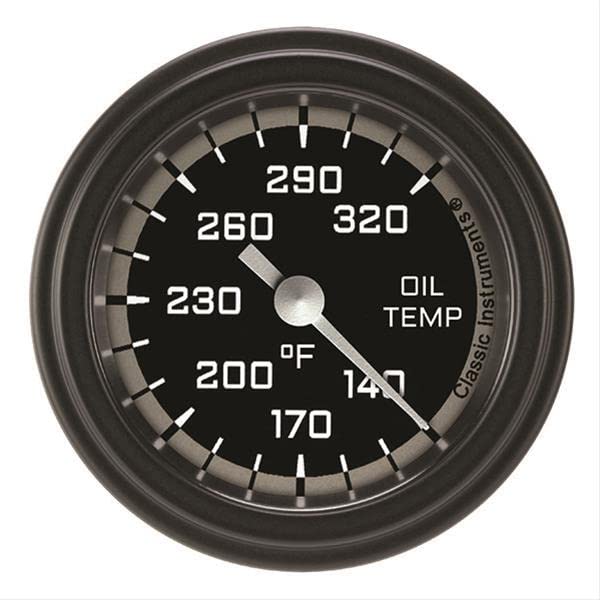 AX128GBLF Classic Instruments Gray 2-1/8" AutoCross Oil Temperature Gauge