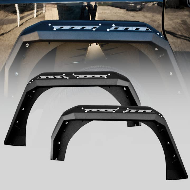 NIXON OFFROAD Rear Fender Flares Fit Replacement for 2008 2009 2010 2011 2012 2013 2014 2015 2016 2017 Jeep Wrangler JK 4 Door/2 Door for Wild Off-Road