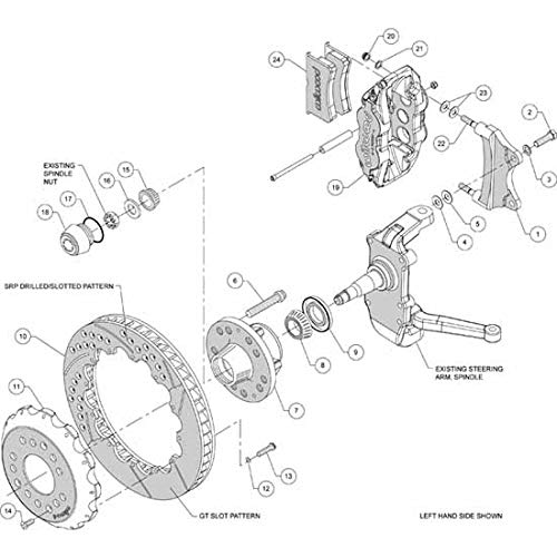 12.88" FNSL6R Hub Kit, Front Drill-Zinc, Red