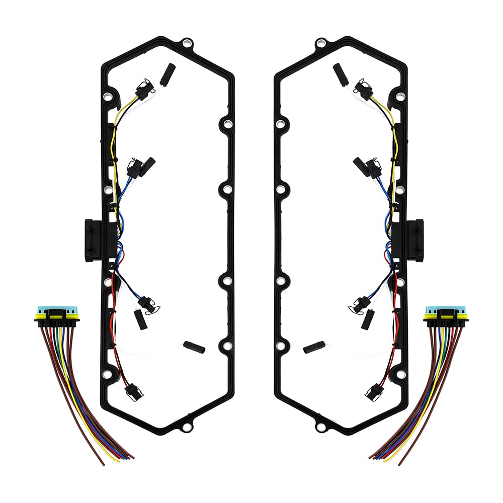 Mishimoto Valve Cover Gasket Set and Glow Plug Harness Compatible With Ford Powerstroke 7.3L 1999-2003