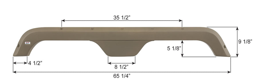 Tandem Axle Fender Skirt ICON 14158 FS2132 for R-Vision - Taupe