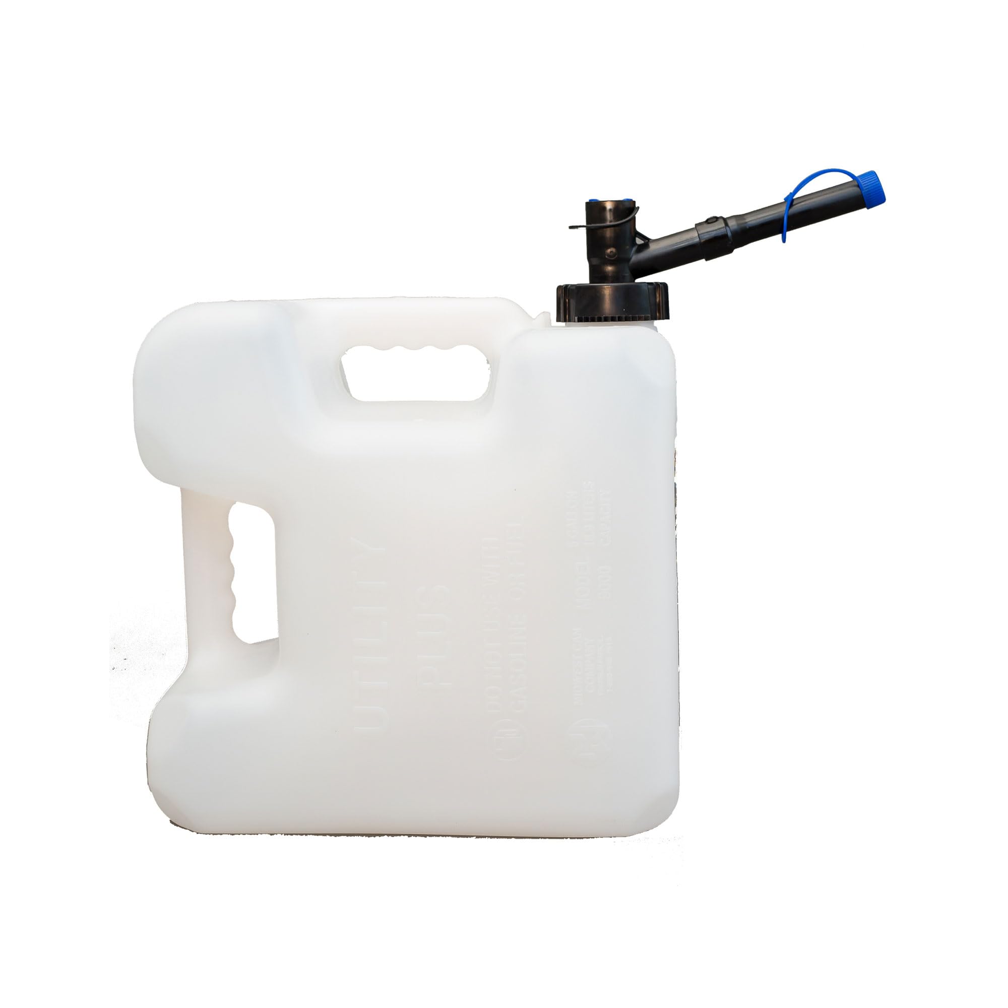 Midwest Can Utility Plus 5 Gallon w/Easy Pour Push Button Spout Ideal for Camping, Emergency Management and Off-Road Adventures, Natural Translucent