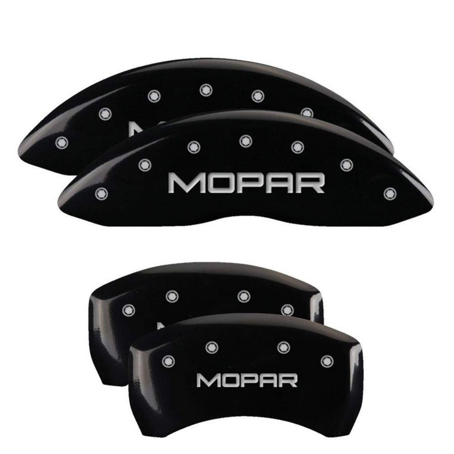 MGP 32025SMOPBK Caliper Covers Black Powder Coat Finish, Silver Characters, Set of 4