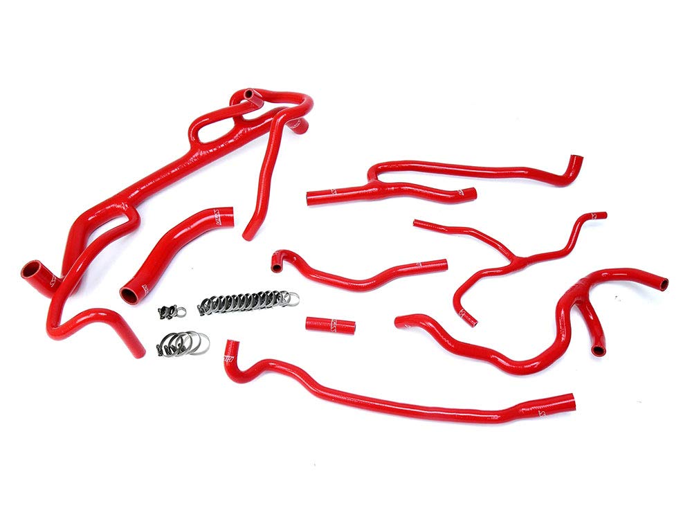 Red HPS 57-1707-RED Silicone Radiator and Heater Hose Kit Coolant, 1 Pack