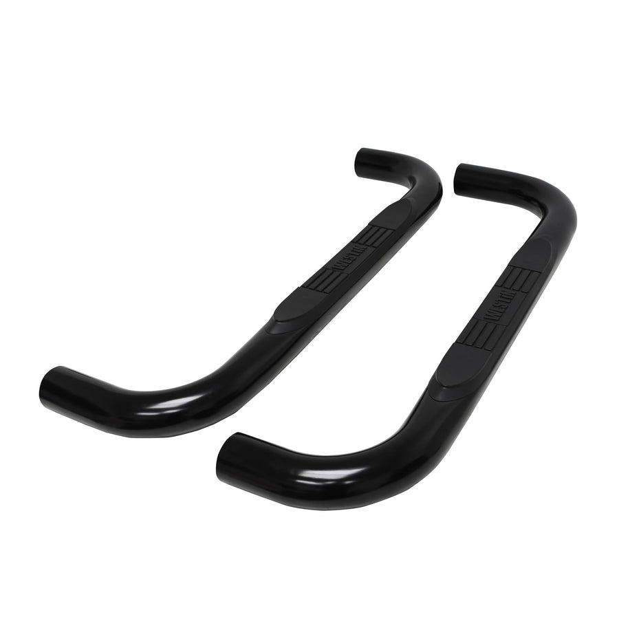 Westin E-Series 23-4115 3 Round Nerf Bars fits 2019-2025 Silverado Sierra 1500 Standard Cab Black Pair