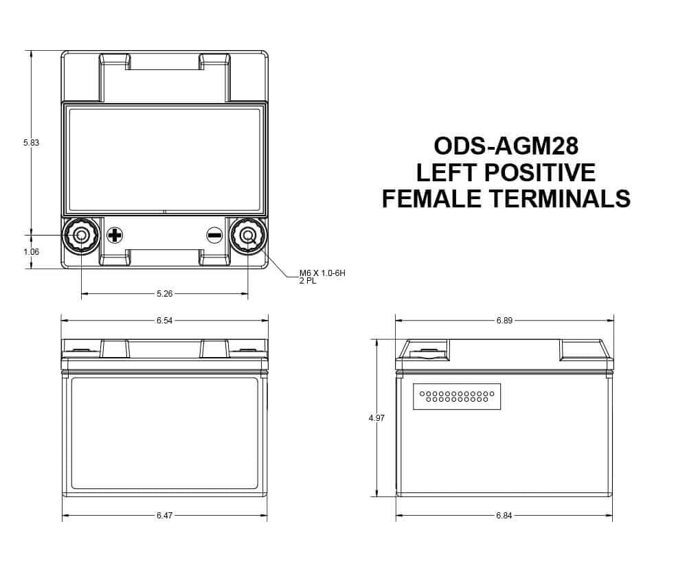 Extreme Series Odyssey Battery ODS-AGM28 AGM Battery