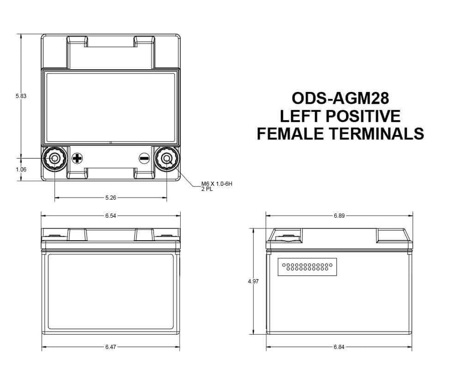 Extreme Series Odyssey Battery ODS-AGM28 AGM Battery