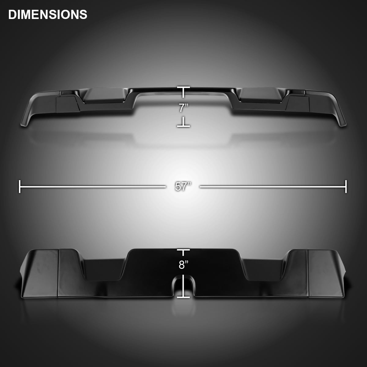 Matte Black ABS Cab Roof Spoiler Spec-D Tuning for 2019-2021 Dodge Ram 1500 Models