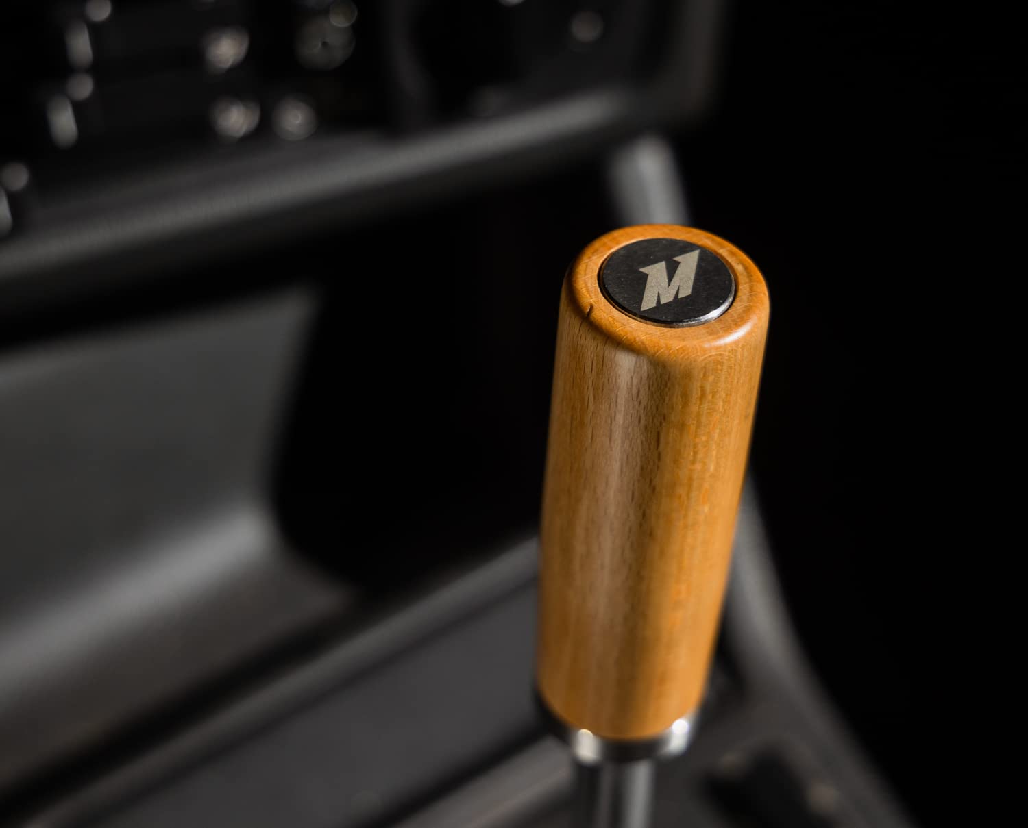 Mishimoto Wood Shift Knob, Tall Steel Core Beech Wood