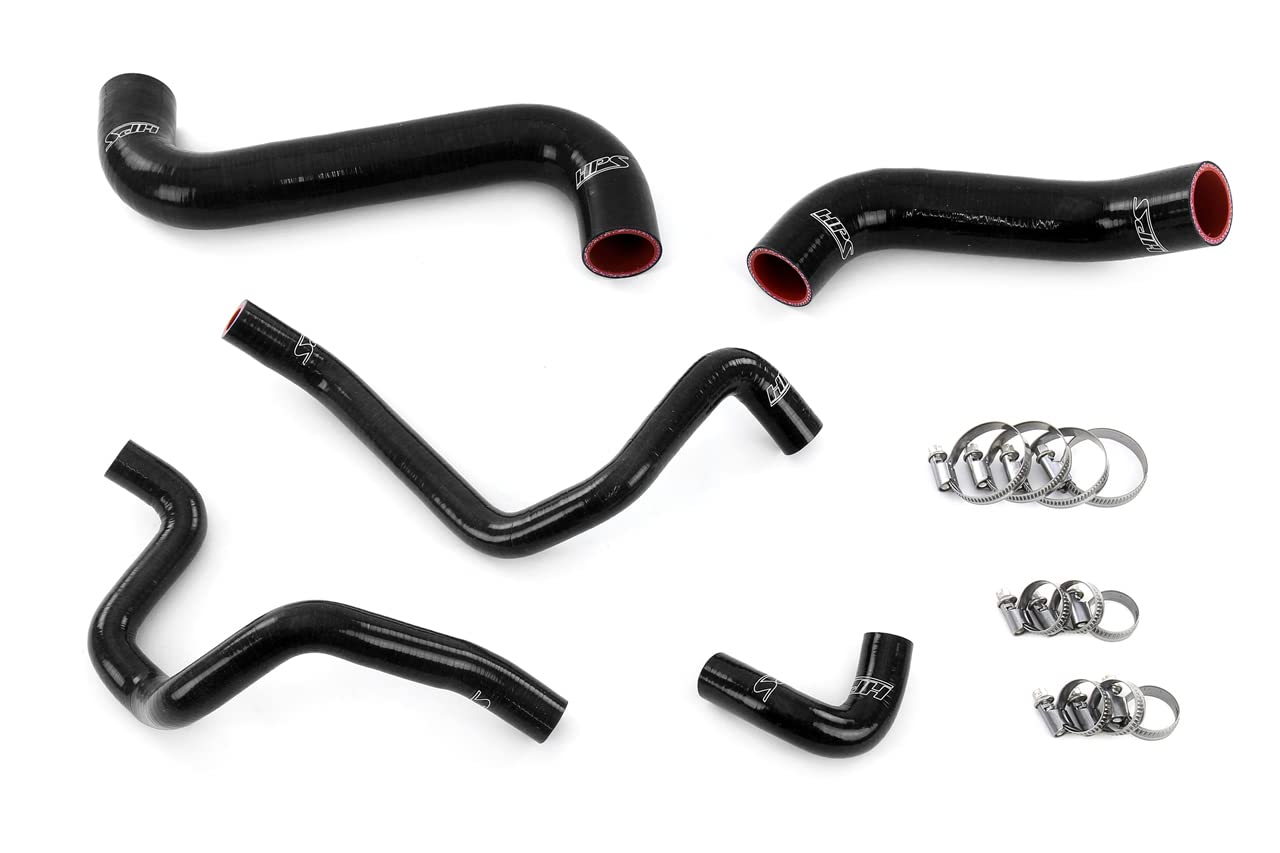 Black HPS 57-1734-BLK Silicone Radiator + Heater Hose Kit Coolant