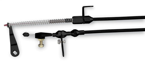 Kickdown Cable Kit Lokar XKD-2AODHT with Black Stainless Steel Housing and Black Aluminum Fittings for Ford AOD Transmission