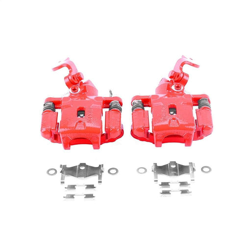 Power Stop S2854 Rear Pair of High-Temp Red Powder Coated Calipers For Hyundai Elantra 2001-2005, Hyundai Tiburon 2003-2004, Kia Spectra 2004-2005, Kia Spectra5 2005 [Model Specific]