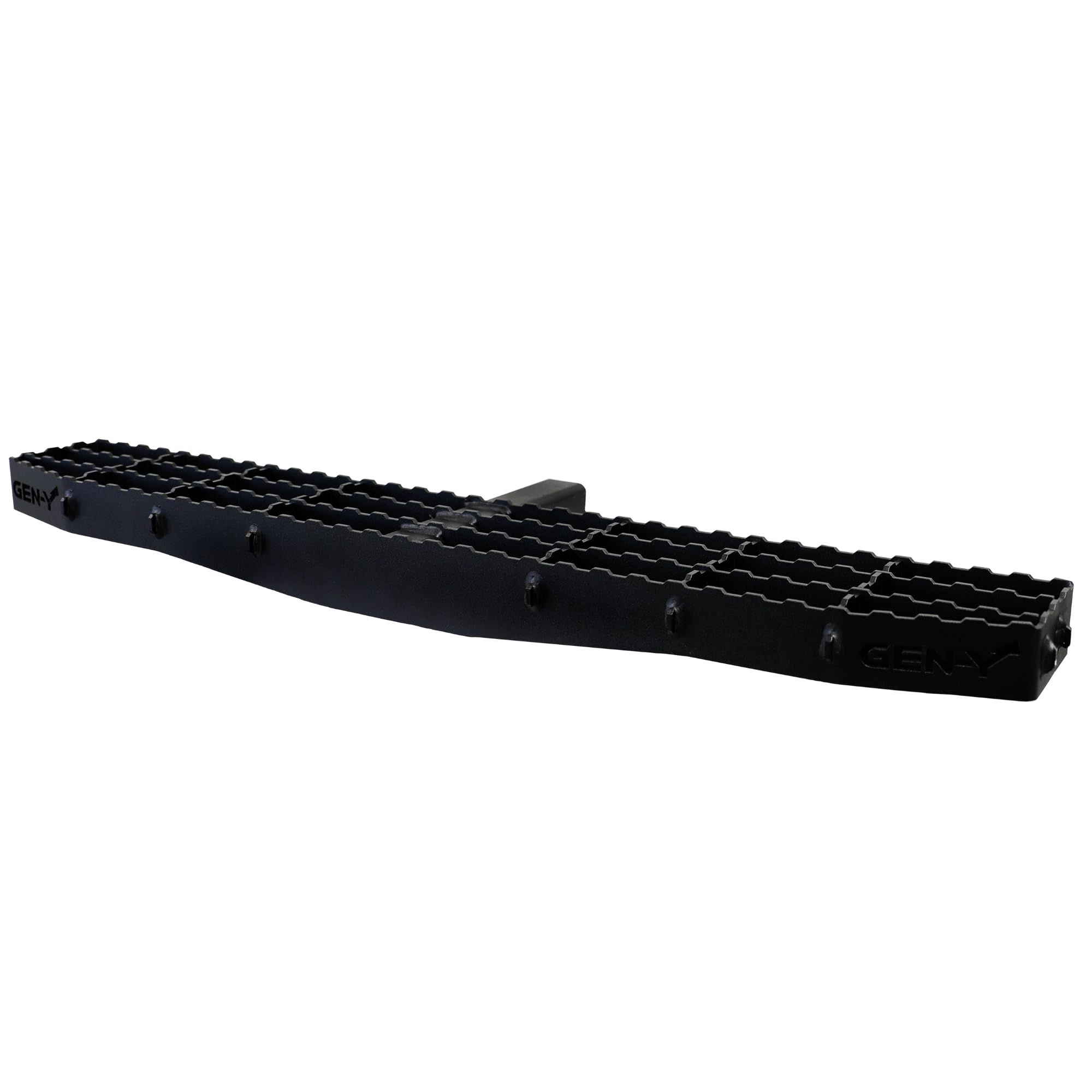 GEN-Y Extra Wide Heavy-Duty Hitch Step with Serrated Boot Scraper for 2" Receiver, 600 LB Capacity, Black