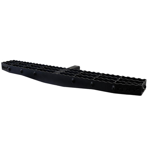GEN-Y Extra Wide Heavy-Duty Hitch Step with Serrated Boot Scraper for 2" Receiver, 600 LB Capacity, Black