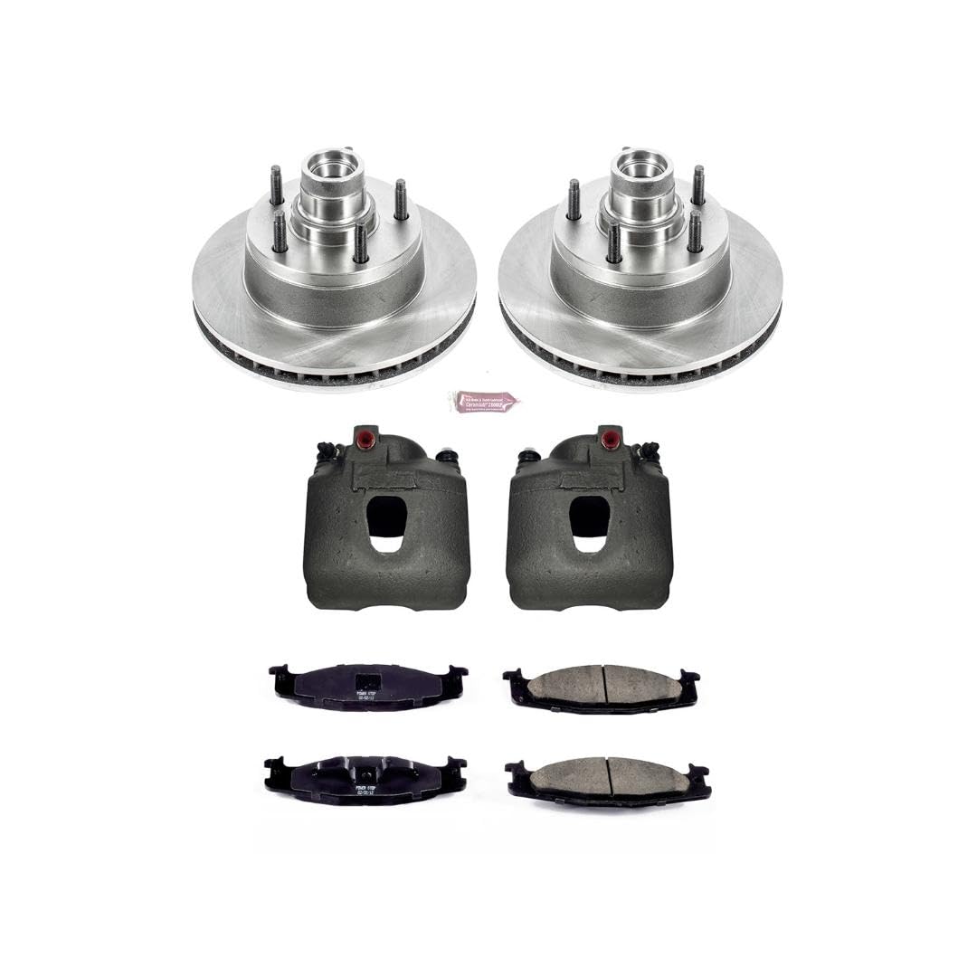 Power Stop KCOE1832 Replacement Autospeciality Front Caliper Kit- OE Rotors, Ceramic Brake Pads, Calipers For E-, E-150 Club Wa, E-150 Econoline, E-150 Econoline Club Wagon [Model Specific]