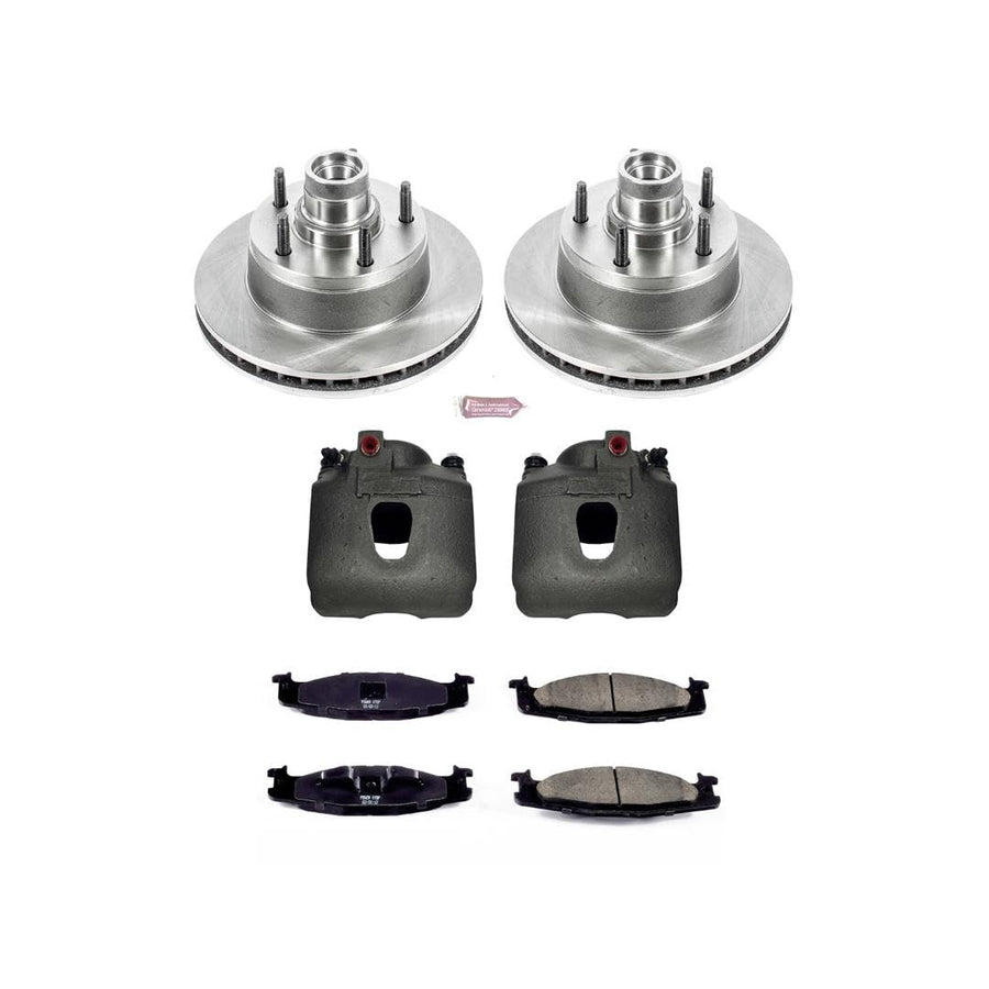Power Stop KCOE1832 Replacement Autospeciality Front Caliper Kit- OE Rotors, Ceramic Brake Pads, Calipers For E-, E-150 Club Wa, E-150 Econoline, E-150 Econoline Club Wagon [Model Specific]