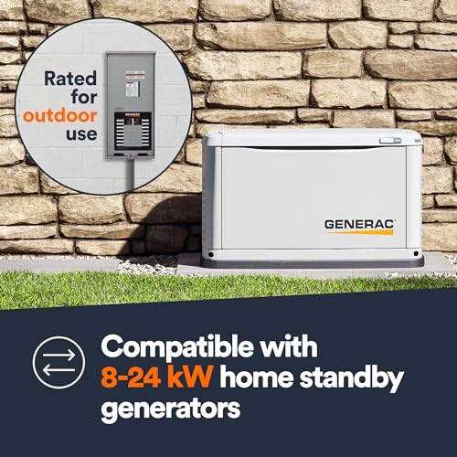 Generac 16-Circuit RXG16EZA3 100 Amp ATS - NEMA 3 CUL: Reliable Transfer Switch with Integrated Load Center for Essential Circuit Backup