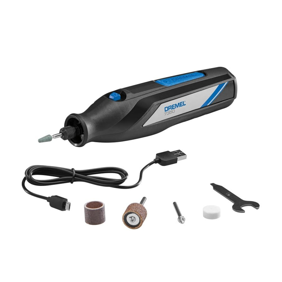 Dremel 7350 Cordless Rotary Tool Kit 4V with 5 Accessories and USB-C Rechargeable Battery - Single Speed for Carving, Engraving, Sanding and Cleaning