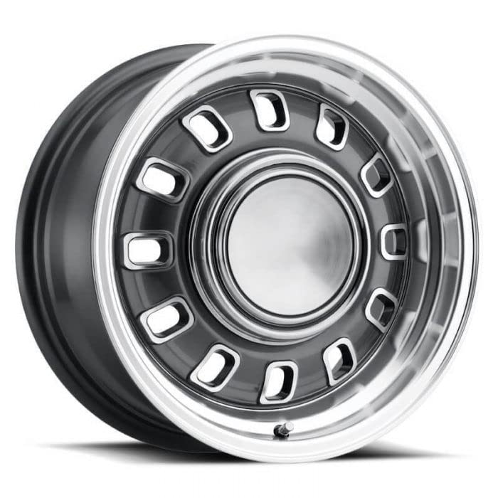12 Slot Legendary Wheels - 15 x 7 in. - 5 x 4.5-3.75 bs - Charcoal
