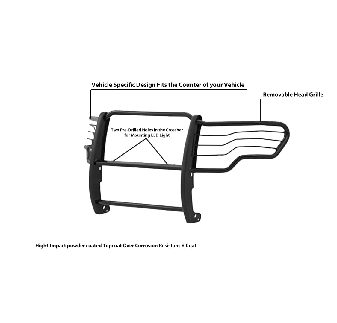Bumper Guard Black Horse Grille brush Modular Black Compatible with 2009-2014 Ford F-150-17FP30MA