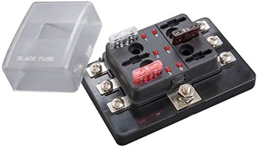 ATC Install Bay Fuse Block with Indicating LEDs - 6 Position - Screw TER