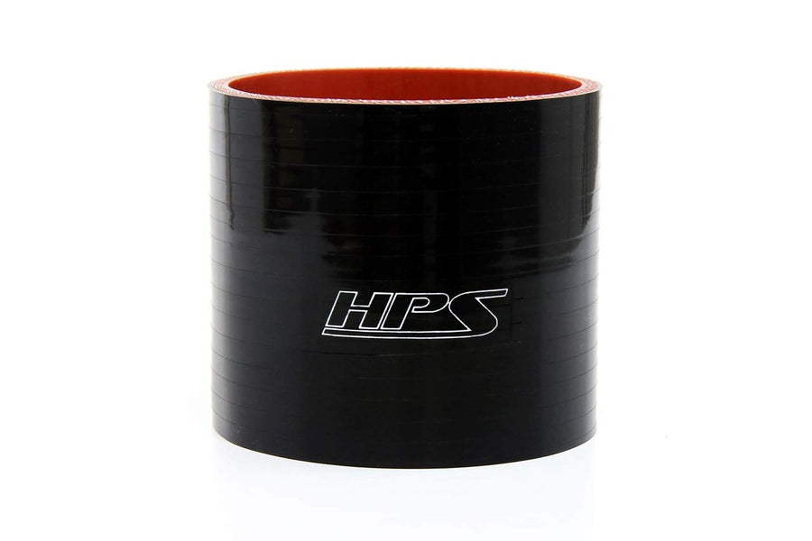 HPS HTSC-275-BLK High Temperature Silicone 4-Ply Reinforced Straight Coupler Hose, 75 PSI Maximum Pressure, 3" Length, 2.75" ID, Black