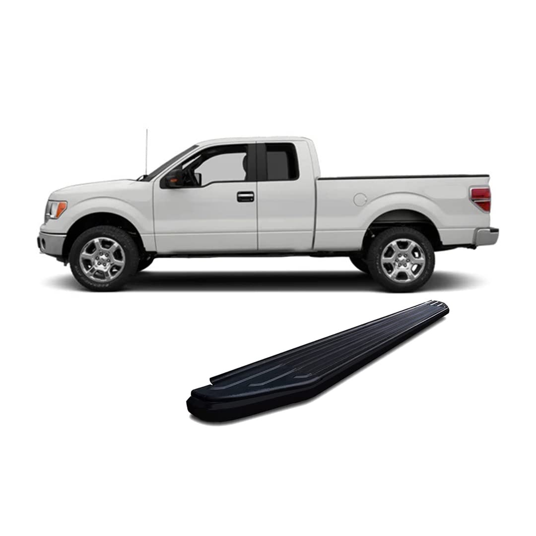 Peerless Black Horse Running Boards Black Compatible with 2004-2009 Ford F-150-PR-F379BK