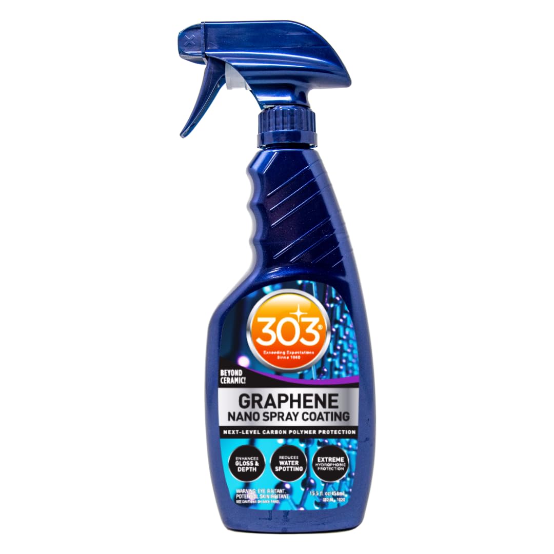 Graphene Nano Spray Coating 303 Products - Enhanced Gloss Finish & Depth, Water Repellent, UV Resistant, Helps Prevent Scratches, Beyond Ceramic Coating for Cars, Car Detailing Spray, 15.5oz.