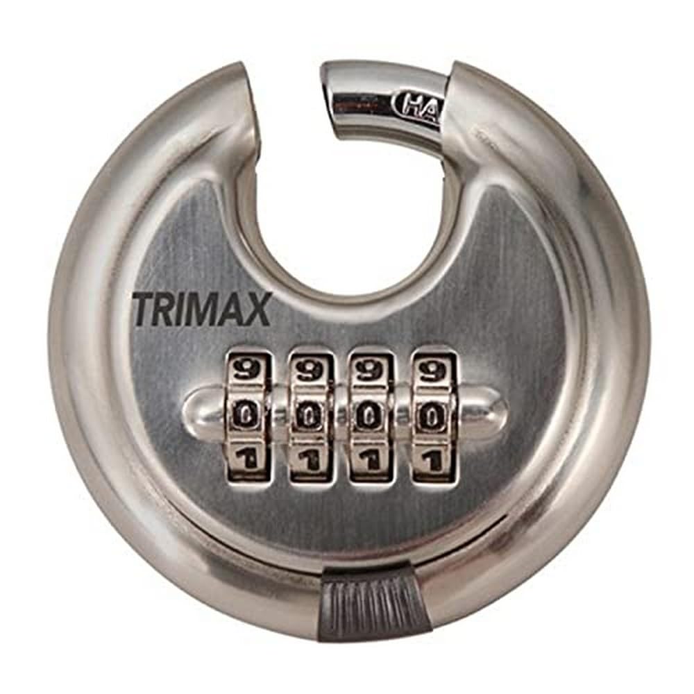 70Mm Round Trimax TRPC170 Stainless Steel Combination Padlock W/ 10Mm Shackle