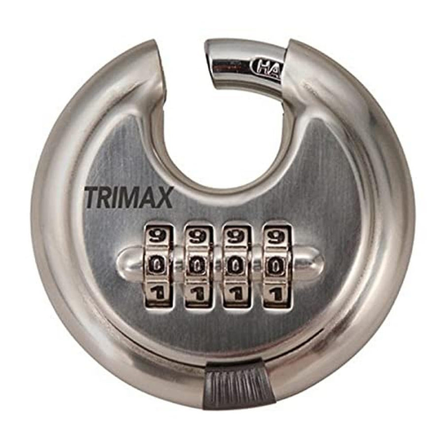 70Mm Round Trimax TRPC170 Stainless Steel Combination Padlock W/ 10Mm Shackle