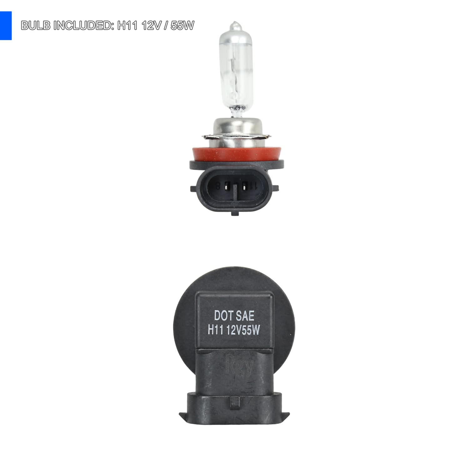 Fog Lights SPEC-D TUNING + Bezel Cover + Switch Compatible with 2019-2021 Nissan Altima, Left + Right Pair Assembly