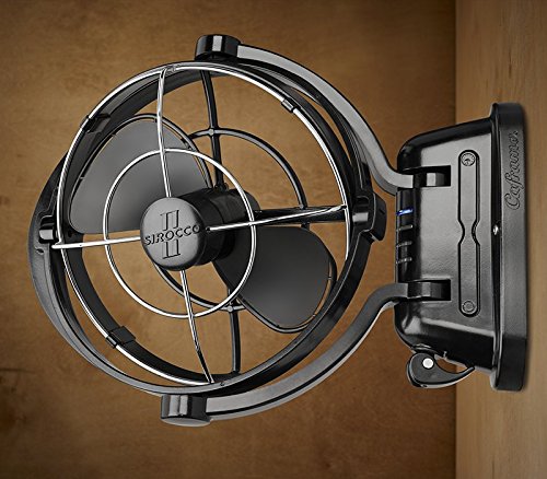 Caframo SEEKR Sirocco II™ Fan from. 12V/24V Auto-Sensing DC, Omnidirectional Low-Power Draw Fan for Boats and RVs. Hardwire Installation Required. Made in Canada. Black.