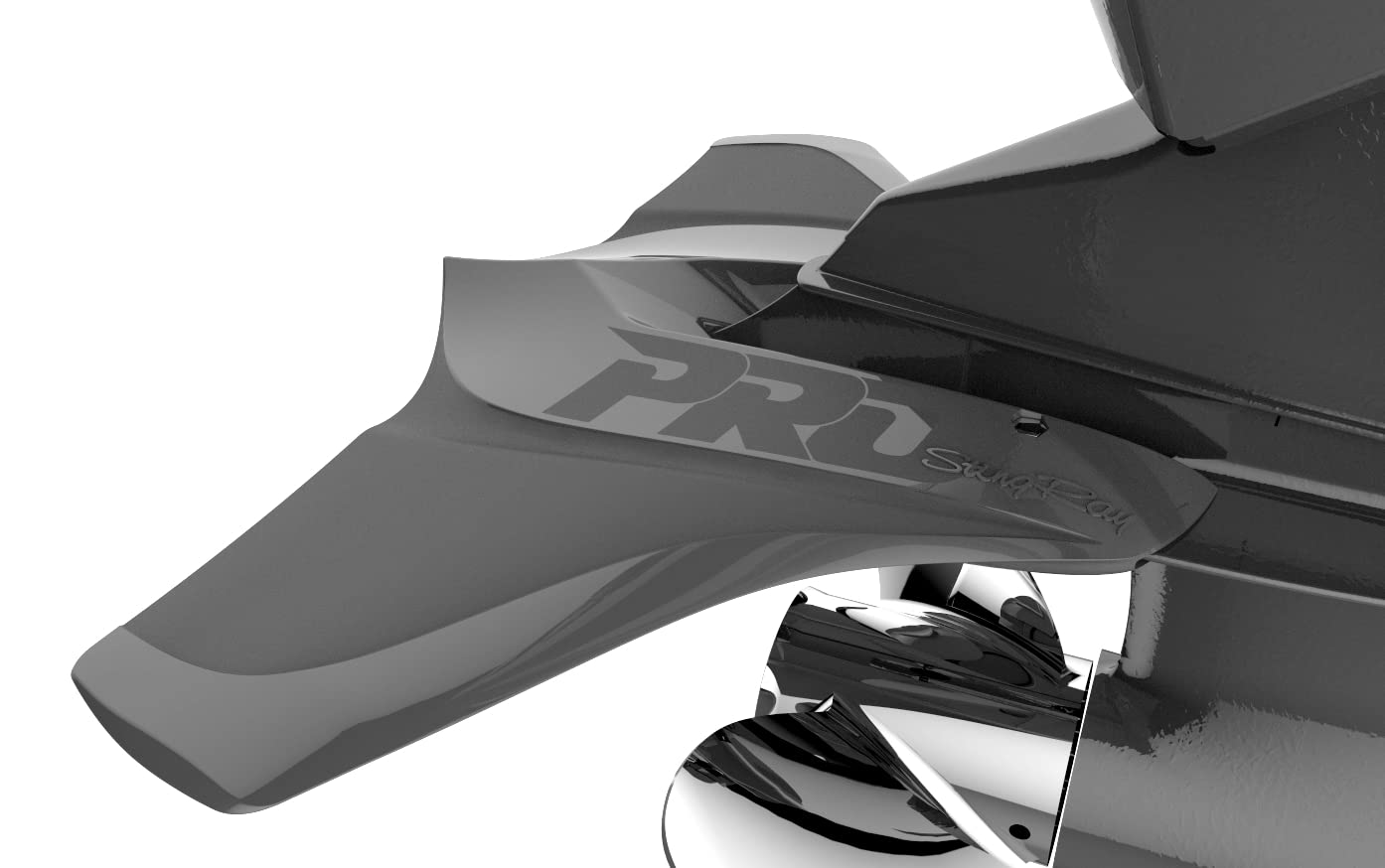 HYDROFOILS STINGRAY - Classic PRO Hydrofoils for 40-300 hp Boats (Grey) - Engine Stabilizer Fins for Outboard/Outdrive Motors - Made in The USA