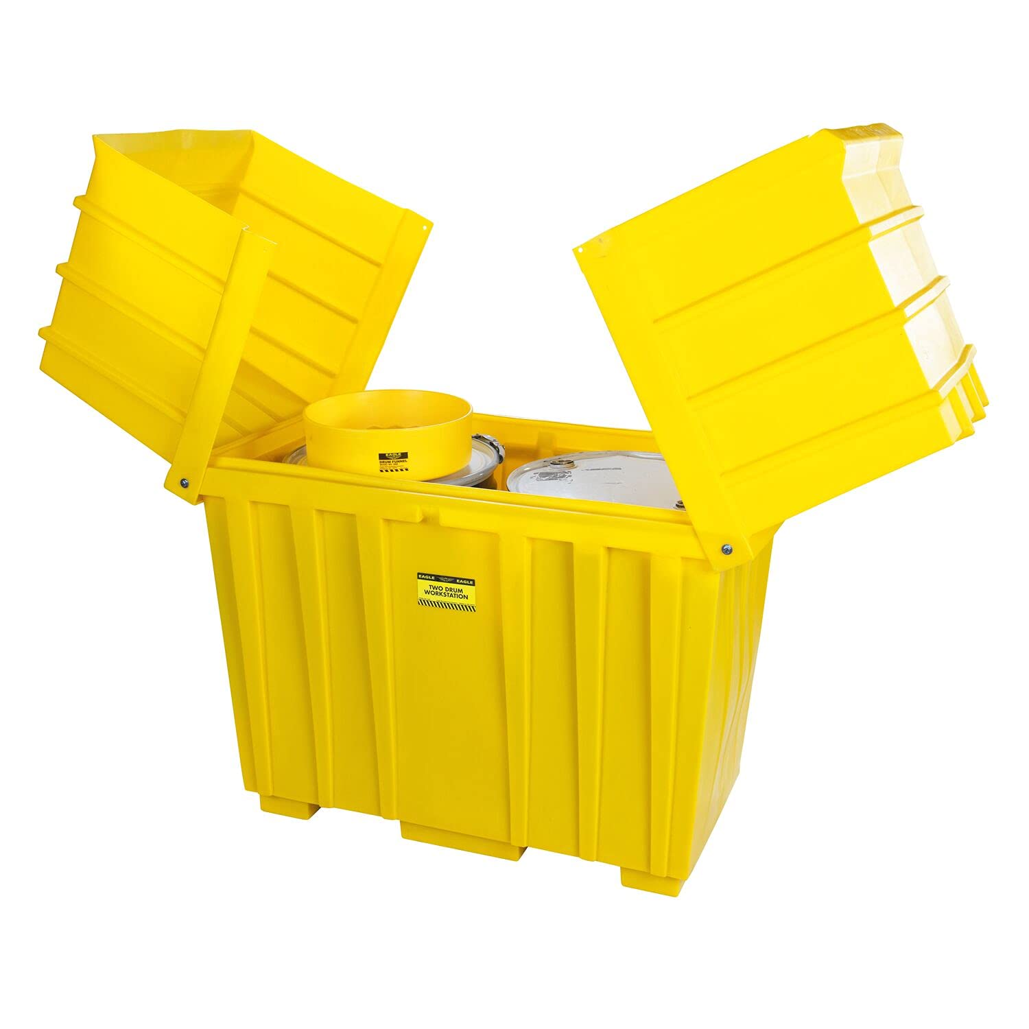 1628 Eagle High Profile Workstation with Cover, 2 Drum, 60" Width x 64" Height x 34" Depth, 220 Gallon Capacity