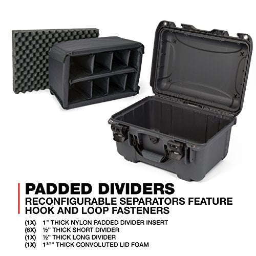 Lightweight Nanuk 918 Waterproof NK-7 Resin Protective Case With Padded Divider, Graphite