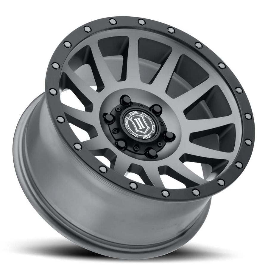 17 x 8.5/5 x 5 ICON Alloys Compression, Titanium, 6mm Offset, 4.5" BS, 2017857345TT