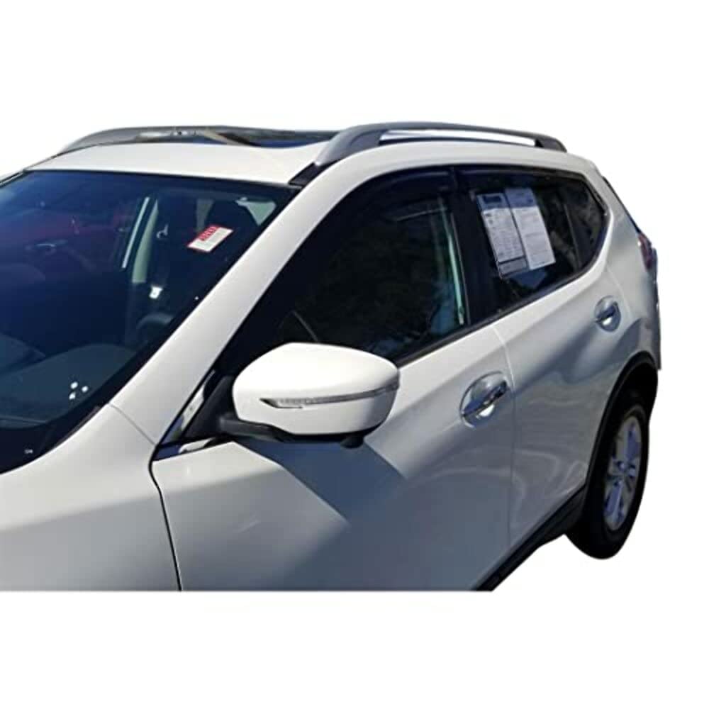 TrailFX Window Vents Rainguard Fits Nissan Rogue 2014-2020 Smoke Acrylic Low Profile Tape-On Side Four Piece Deflectors TrailFX 4827H