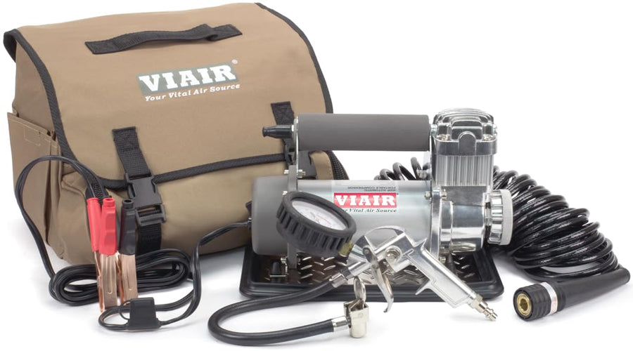 400P VIAIR - 40045, Automatic Function Portable Compressor Kit, Tire Pump, Truck/SUV Tire Inflator, Silver, For up to 35 Inch Tires