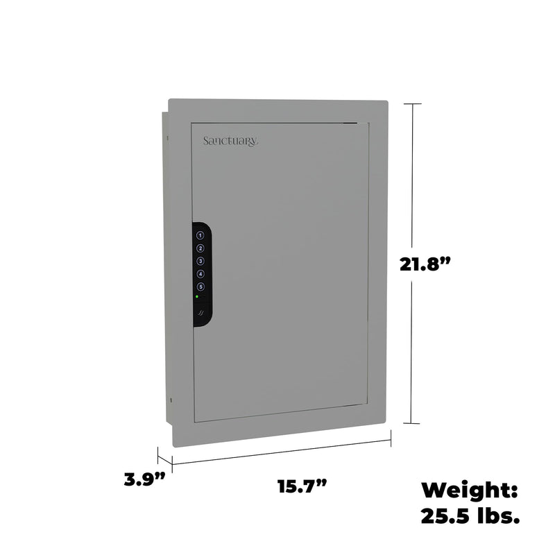 In-Wall Sanctuary Vault with Electronic Lock, Matte White