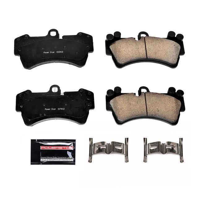 Power Stop Z23-977 Z23 Evolution Sport Carbon Fiber Infused Ceramic Brake Pads with Hardware For Audi Q7, Porsche Cayenne, Porsche Cayenne, VW Touareg [Model Specific]