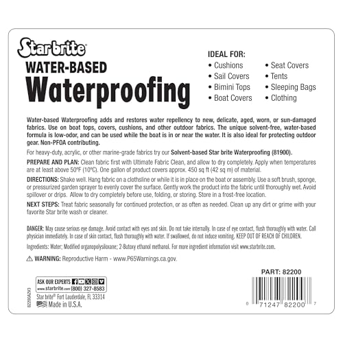 Water-Based STAR BRITE Waterproofing & Fabric Protectant - Low Odor Waterproofer for All Materials- 1 GAL (082200)