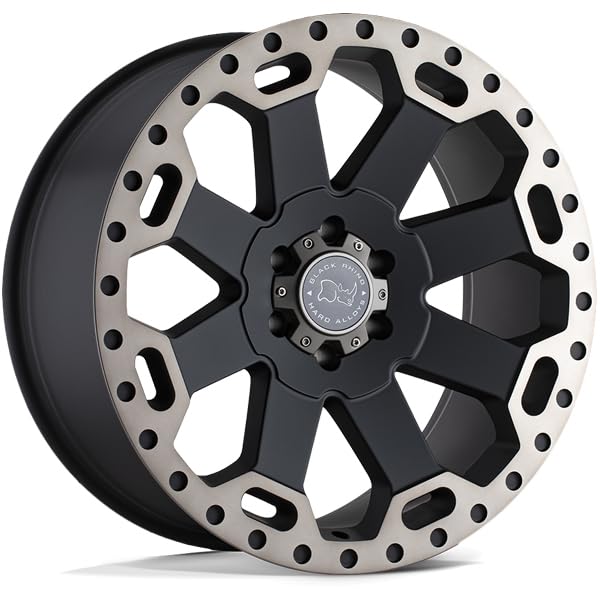 Black Rhino WARLORD Hard Alloys 17X9, 5X5.0, 4.53, -12mm MATTE BLACK W/ MACHINED DARK TINT - 1790WAR-25127M71