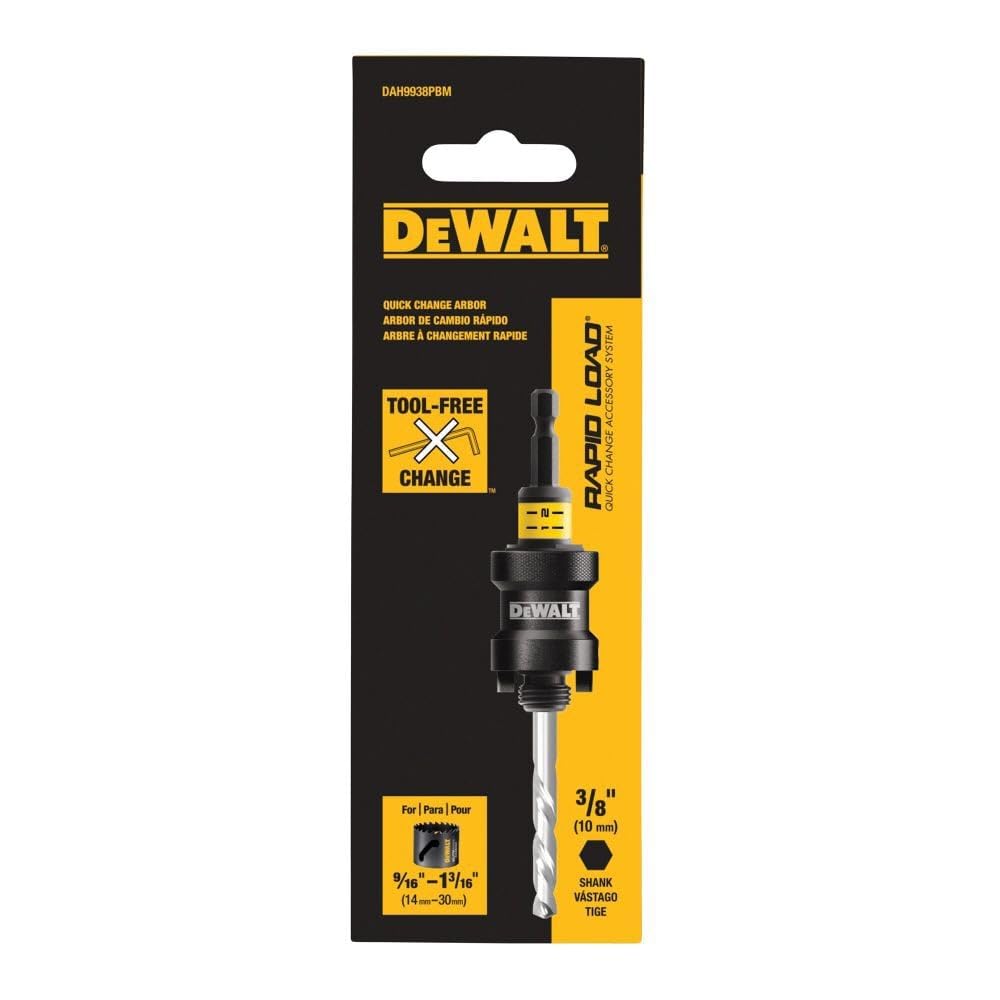 DEWALT Hole Saw Rapid Load Arbor, 3/8-in (DAH9938PBM)