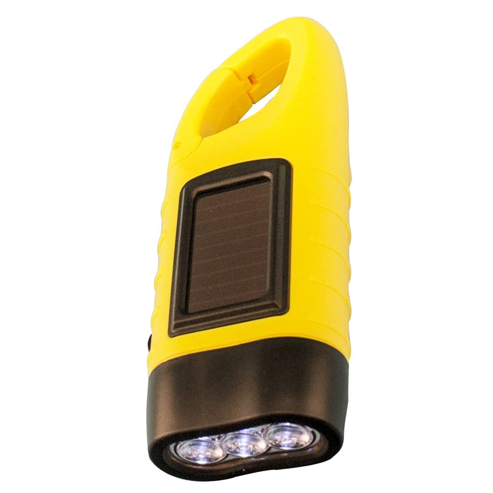 Amer Ready 11016 Handcrank Flashlight with Solar Panel & Clip