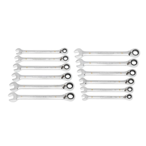 12 Piece GEARWRENCH 90-Tooth 12 Point Metric Reversible Ratcheting Wrench Set | 86627
